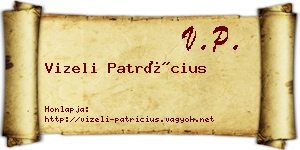 Vizeli Patrícius névjegykártya